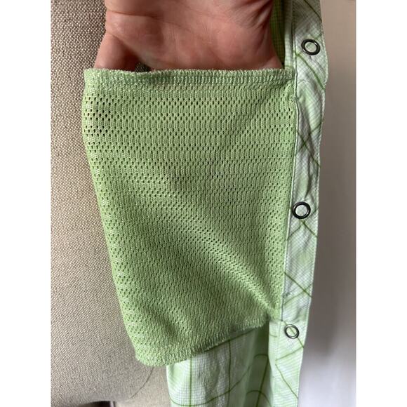 REI Green Plaid Long Sleeve Blouse Top Nylon Spandex Stretch Womens XL - Picture 6 of 8